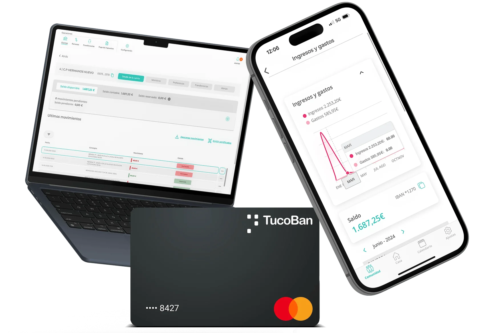 mockup tucoban en portatil, movil y tajeta tucoban