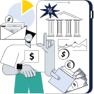 ilustracion usuario de app banco
